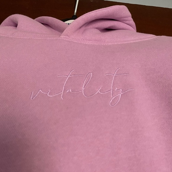 VitalityxBalance Athletica Affirmation Crop Hoodie - Surge (light pink/lavender) - Picture 2 of 4